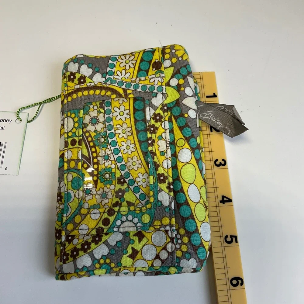 Vera Bradley One for the Money Wallet Lemon Parfait Paisley Quilted Cotton New - Picture 6 of 8